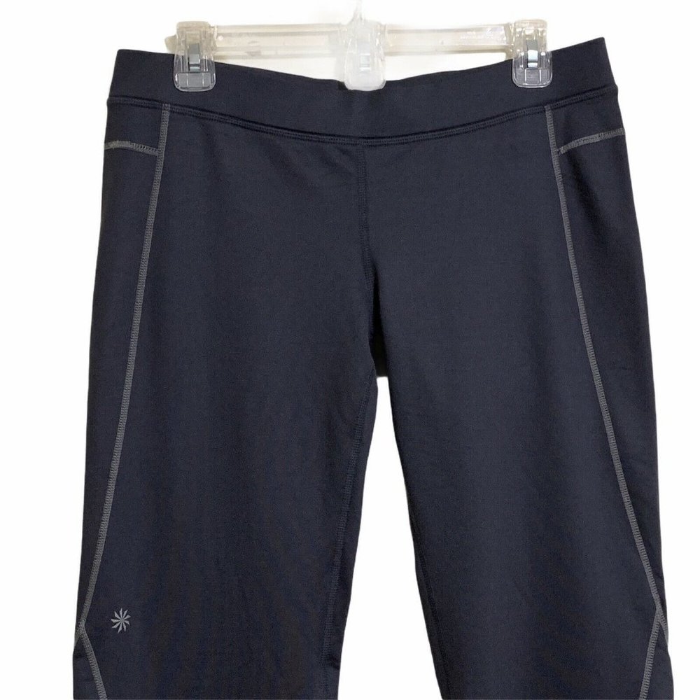 Athleta Gray Streamline Yoga Capri Pants Sz MP - Picture 2 of 6